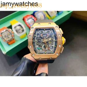 Date Richardmill Watch Mens Mechanical Rms11-03 Swiss Movement Rubber Watchband Wristwatches Uznc