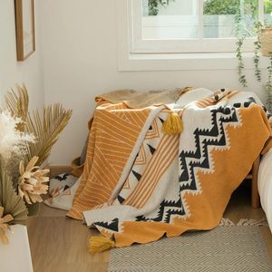 Coperte Nordic Boemian geometrica cotone fresco a maglia munvellata divano soggiorno decorativo per soggiorno