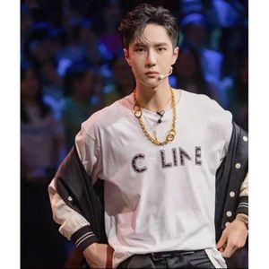 Roupas de grife de alta qualidade Moda correta Cel Wang Yibo Frame Liu Dingl Mens Womens Camiseta de Manga Curta