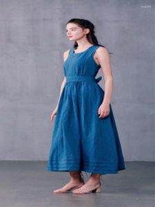 Casual Dresses Women 2024 Summer Fashion Solid O-neck Strap Big Swing Elegant Party Dress For Clothing Streetwear Formal