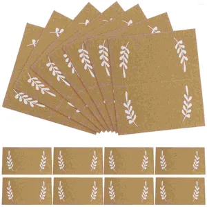 Party Supplies 100pcs Blank Table Cards Leaf Pattern Writable Tent Folding Place Name
