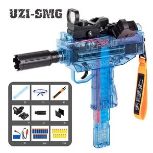 Gun Toys New Electric Soft Bullet Submachine Gun UZI Toy Gun Model Shooting Toy Gunner Gun Outdoor Toy Children and Adults Best Gift yq240413WPQQ