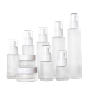 20 ml 30 ml 40 ml 60 ml 80 ml 100 ml 120 ml Frostat glas Kosmetisk flaskelotion Pump Bottle Refillable Liquid Parfym Spray Bottles2568904