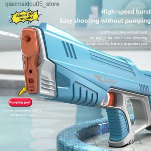 Sand Play Water Fun Gun Toys Electric Full Automatic Summer Induction Absorbering High-Tech Burst Beach Outdoor Fight 230703 Q240413