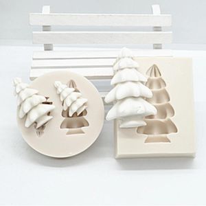 ベーキング型2PC 3Dクリスマスツリーシリコン樹脂フォンダン型DIYパストリーカップケーキプラスター装飾ツールキッチンM003