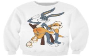 FashionNewest Fashion Womenmen Bugs Bunny Looney Tunes 3D Impresso Sorto Casual Capuz Tops S5XL B43024299