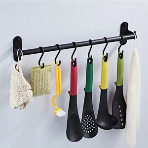 Kitchen Storage Hardware Organizer Modern Hanger Punched Wall Mounted Utensil Aluminum Pan Rack Holder Bar Pot Cabinet Shelf