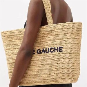 Fashion Rive Gauche raffias straw Shopper bucket bag Luxurys handbag Womens Crossbody Large Beach designer bag mens summer weave Clutch luggage Shoulder tote bags