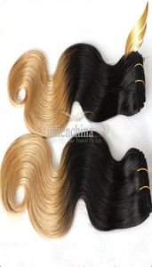Produkt królowej Brazylijskie Ombre Hair Extensions Wave Fala Faluje Human Hairweft T Clolor Ombre Hair 1430 cala 3pcllot DHL 5383448