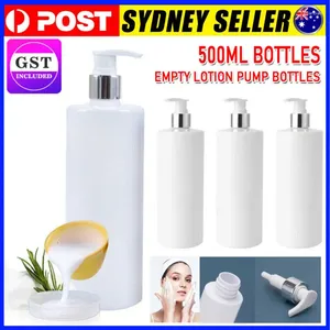 Lagringsflaskor 500 ml Pet Cylindrical Tom Lotion Pump Bottle Press Type Hand Soap Shampoo Body Wash Dispenser Refillerbar plast