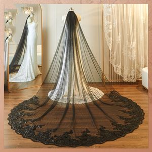 Gorgeous Designer Wedding Veils 3M Long Cathedral Length One Layer Applique Edge Tulle Bridal Veil For Women Hair Accessorie191B V413006