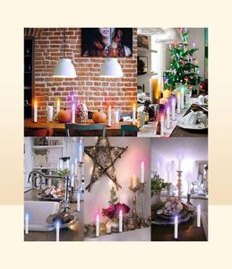 LED Electric Candles Flameless Colorful With Timer Remote Battery Operated Christmas Candle Lights For Halloween Home Decorative 26830841