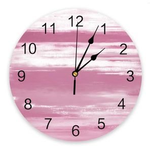 Настенные часы абстрактные розовые текстура гостиная домашняя декор Большой круглый ряд кварцевый столик
