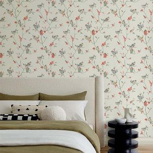 Wallpapers Floral Bird Paper Peel And Stick Wallpaper Modern Leaf Self Adhesive Contact Chic Bedroom Home Furniture Cabinet Decor