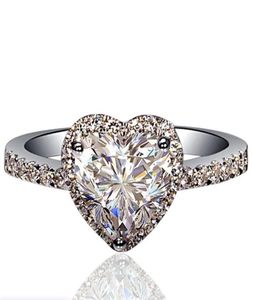 14K Au585 White Gold Women Ring Diamonds 1 2 3 4 5 Carat Heart Wedding Party Engagement Anniversary Ring Trendy 2208166688110