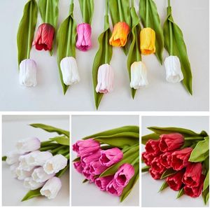 Dekorativa blommor Artificial Simulation Tulpan Fake Flower Festival Wedding Party Home Room Decoration Bouquet Accessories Garden Ornament