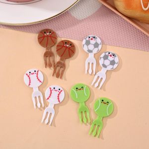 Forks 8pcs Frutto da calcio carino Mini scelte per bambini Snack Cake Dessert Pranzo Accesorioi per bambini scolastici