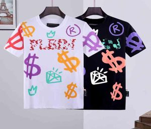 DIGNER MENS PP Dollar Skull Diamond T Shirts Short Sve Brand Spring and Summer High Oneck Quality Skulls Tshirt Super SHO8562118