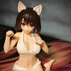 Figuras de brinquedo de ação 10cm Animekato megumi gato ouvido figura saekano como criar uma namorada chata pijamas anime figura figuras modelo brinquedos