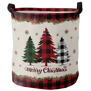 Borse per lavanderia Snowflake Christmas Tree Christmas Red Piegable Kid Toy Storage Architers Organizzatore di abbigliamento sporco