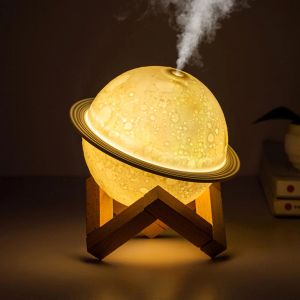 Humidifiers Air Humidifier Largecapacity 3d Moon Electric Aroma Diffuser with Led Light Relieve Fatigue for Friends Family Relatives Gifts