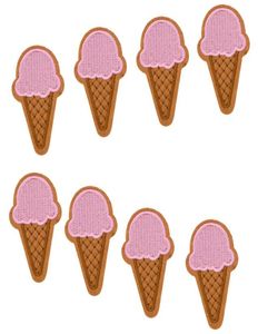 10 PCS Ice Cream Alody Patches Blaches para roupas Ferro bordado Apliques Apliques On Patches Costura Acessórios para Clothes2117648