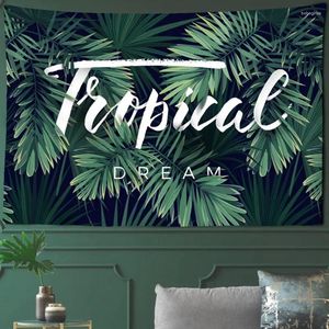 Tapestries Tropical Plant Tapestry INS Style Wall Hanging Polyester Bohemia Cactus Banana Leaf Flower Print Beach Cloth