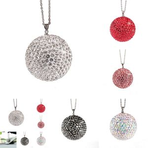 New Bling Crystal Ball Pendant Diamond Rhinestone Hanging Ornament Charms Auto Rearview Mirror Decoration Dangle Car Accessories