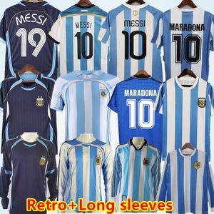 1978 1986 98 Argentina Retro Soccer Jersey Maradona 1994 96 2000 01 06 2010 Kempes Batistuta Riquelme Higuain Kun Aguero Caniggia Aimar långa ärms fotbollströjor