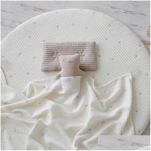 Blankets Swaddling Milancel 2024 Summer Baby Blanket Toddler Girls Slee Er Moon Embroidery 85 135 Cm Drop Delivery Kids Maternity Nurs Ot8Go