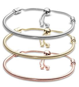 Novo Popular 925 Sterling Silver Fashion Charm Original Line Bracelet Men e Women Basic Basic Bracelet Diy Jewelry Making2948781