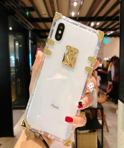 Designer Fashion Square Clear Belfone Case di cellulare Bling Metal Crystal Cover Protective Gust per iPhone 13 12 11 Pro Max XR XS 8 7 6 1921748