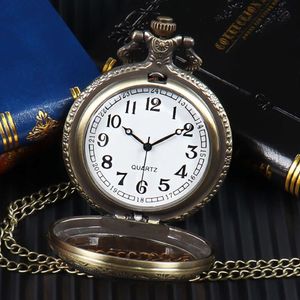 Новый подарок моды кварцевой настенный флип -крышка цифровой чайный стеклянный колье карманные часы карманные часы