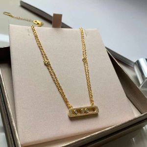 Designer Messikas Jewelry 2024 New High Version Meijia Three Diamond Sliding Necklace Fashionable and Personalized Hollow Dynamic Full Double Layer Collar Chain