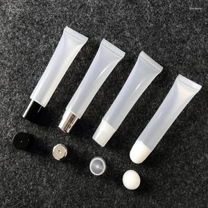 Storage Bottles 50pcs/lot 10ml 15ml 20ml Empty Lipstick Tube Lip Soft Hose Makeup Squeeze Sub-bottling Clear Gloss Container