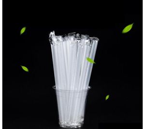 Individuellt förpackat plasttransparent halm 105in Återanvändbar plaststrångrön PP Drink Straw 7FOLC5897936