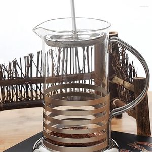 Wine Glasses Heat Resistant Press Glass Tea Set Coffee Pot Large Capacity Cold Water Bottle