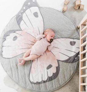 Ins New Baby Play Mats Kid Crawling Carpet Floor Rug Baby Bedding Butterfly Cottone Game Pad Children Room Decor 3D Rugs4482476