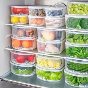 Küche Aufbewahrung japanischer Obst- und Gemüsesortierkiste mit Deckel Kühlschrank Abfluss transparenter Konservierung Hitzeab