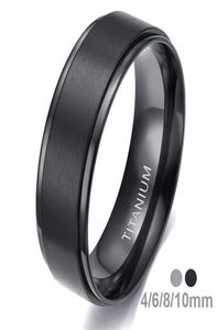 Wedding Rings Eamti 46810mm Black Titanium Ring Man Brushed Band Women Engagement Silver Color Bague Femme Anneau Bijoux1579433
