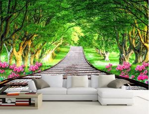 Wallpapers Custom Po 3d Wallpaper Green Forest Road Picture Room Background Decoration Painting Wall Murals For Walls 3 D