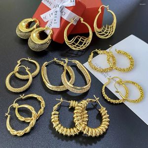 Brincos de argolas jóias ensolaradas moda simples para mulheres vintage círculo clássico Twist Geometry Huggie Party Wedding Jewellery Gift