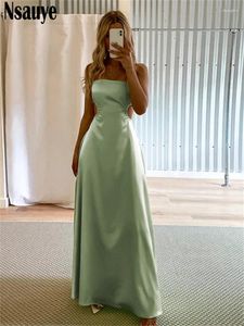 Casual Dresses Summer Chic Sexy Fashion Satin Bandage Women Club Backless Party Elegant Evening Cut Out Sleeveless Dress 2024