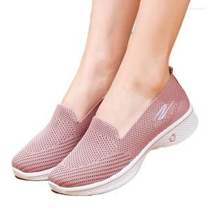 Casual skor mode kvinnor flickor luft nät andningsbara loafers sportsko promenad yoga lägenheter chaussures de femme plussize