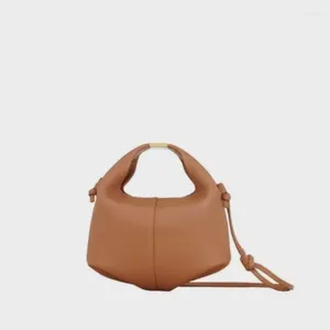 Depolama Şişeleri Gerçek deri tek omuzlu eğimli moda kadın çanta saf renk bento mizaç her türlü gelişmiş duygu el çantası