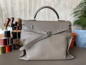 Luxus -Designer -Tasche 35cm Männer und Frauen Marke Totes Toppest Voll handgefertigte Qualität Swfit Leder Etuque Farbwachslinie Goldene Hardware Schnelle Lieferung