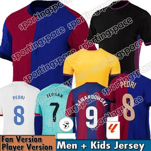 2023 2024 Barcelonas Football Shirt Kit Kit koszulki piłkarskie Barca 23 24 25 FC Koszulka piłkarska Home Away Away Fourth Women Wersja Plus Size 4xl Lewandowski