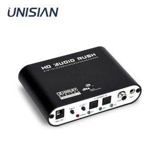 Connettori Unisian 5.1 Digital Optical Fibre Coassiale Audio Decoder 24BIT192KHz DTS Dolby AC3 DAC per amplificatore canali stereo 5.1