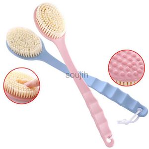 Bath Tools Accessories Soft Body Scrubber Shower Exfoliating Scrubs Long Handle Brush Exfoliator Skin Massager Cleaning Bathroom 240414