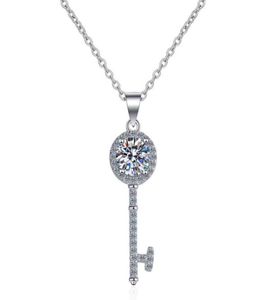 تم تمرير اختبار الماس Moissanite 925 Sterling Silver Key Simple Clavicle Chain Necklace Necklace Women Fashion Mode Modelder Jewelry 051CT7386518